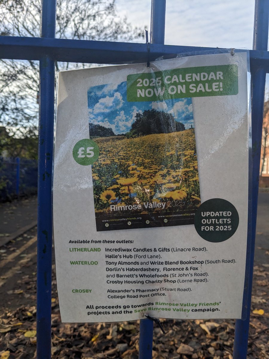 Rimrose Valley Calendar. Available now in Waterloo and Crosby at  select venues. See poster. In celebration of a great achievement.