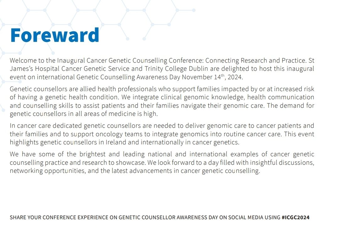 HorganRoberta's tweet photo. Countdown is on for Irelands inaugural #GeneticCounsellorAwarenessDay conference 😀🙌 Super excited for this great day recognising &amp; celebrating their important role in diagnosing and supporting families affected by #HereditaryCancer syndromes. We'd be lost without ye 🙏🥰 https://t.co/OlKFkpYiKG