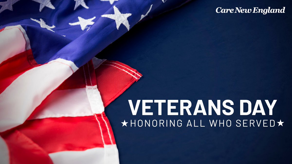 Today, we salute the brave men and women who have served our country.
 
At Care New England, we are grateful for your sacrifice and are committed to providing the care and support you deserve.

Thank you for your service.
