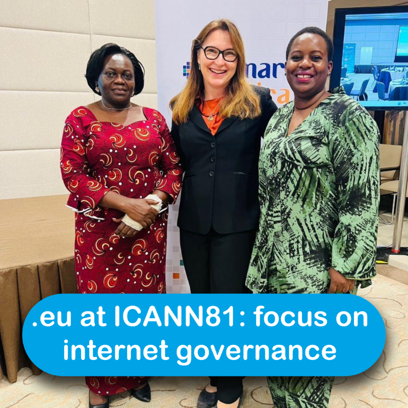 EUregistry's tweet photo. Our Industry Relations manager @ReginaFuchsova reporting with highlights from @ICANN 81 in Istanbul. Happy to meet you @EU_Commission @Gransy_sro @RealSmartAfrica @UASGTech @CoreAssociation @HonOpendi #doteu #ICANN81