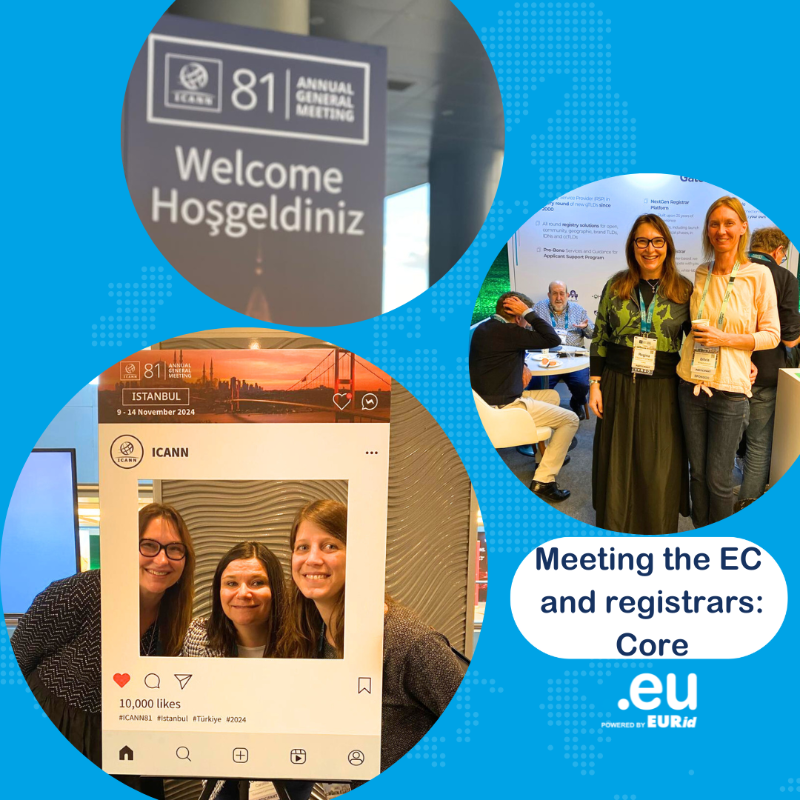 EUregistry's tweet photo. Our Industry Relations manager @ReginaFuchsova reporting with highlights from @ICANN 81 in Istanbul. Happy to meet you @EU_Commission @Gransy_sro @RealSmartAfrica @UASGTech @CoreAssociation @HonOpendi #doteu #ICANN81