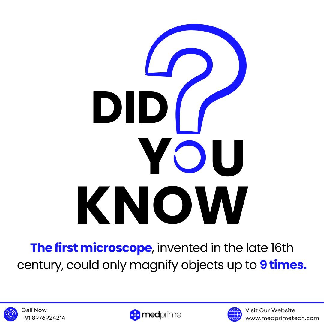 medprimetech's tweet image. #DidYouKnow? The first microscope, created by Zacharias Janssen and his father Hans in the late 1500s, could only magnify objects up to 9x—marking the beginning of scientific discovery. Today, optical microscopes can magnify up to 1500x. 

#digitalmicroscopes #smartmicroscopy