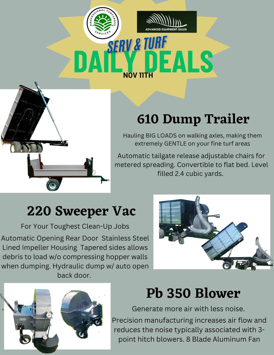Our week long event of Serv &amp; Turf Daily Deals is here &amp; Day 1 is starting now! New products added every day til Friday! 

proturfserv.com/manuals