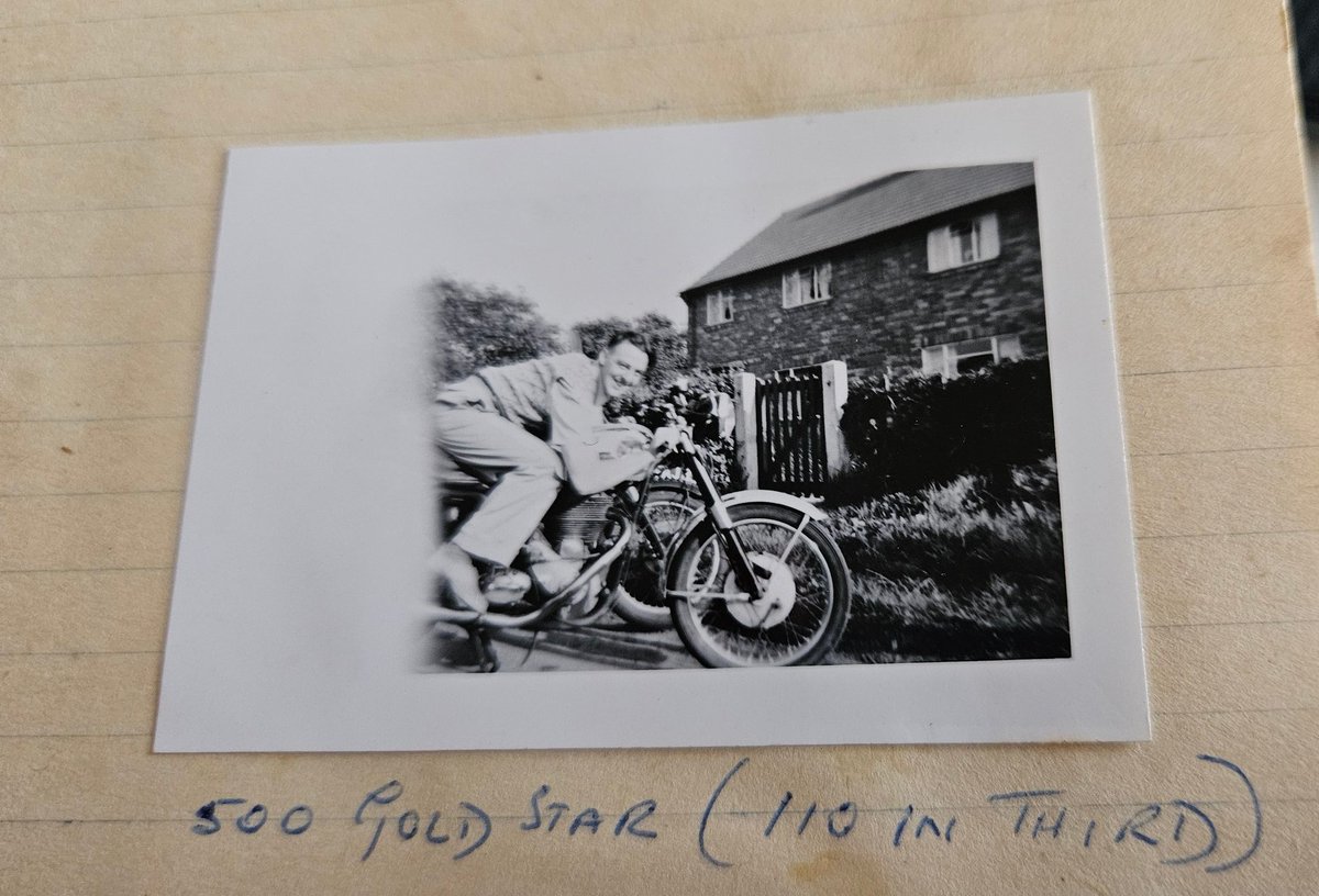 Today I've learnt that me being a petrol head is no accident
Here's a 1958 photo of my grandad posing on his motorbike outside the house...just look at the caption. He also had an Ex WD Harley 750SV.
No wonder no one flinched when I came home with Honda CBR 600 years ago🤣