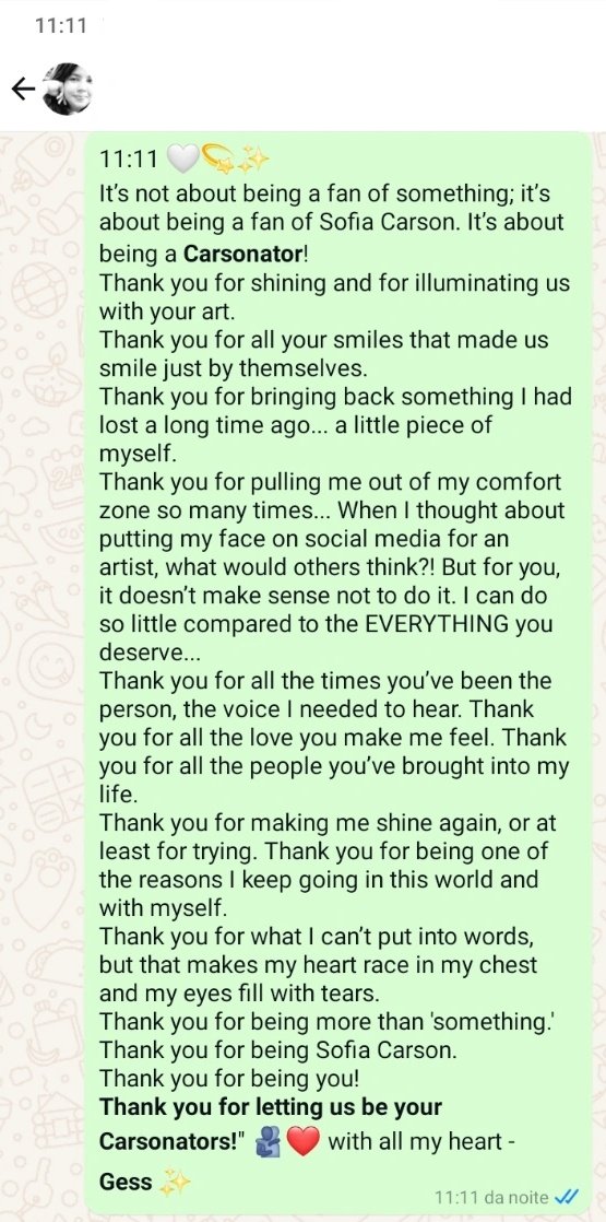 infinitoscarson's tweet photo. It's more than being a fan of something, it's about being a fan of @SofiaCarson It's about the beautiful and crazy journey of being a CARSONATOR! It's about being a fan of the best! It's about the most perfect choice my heart has ever made! Eu te amo infinito🤍💫 #CarsonatorsDay https://t.co/lFF9mtVYoa