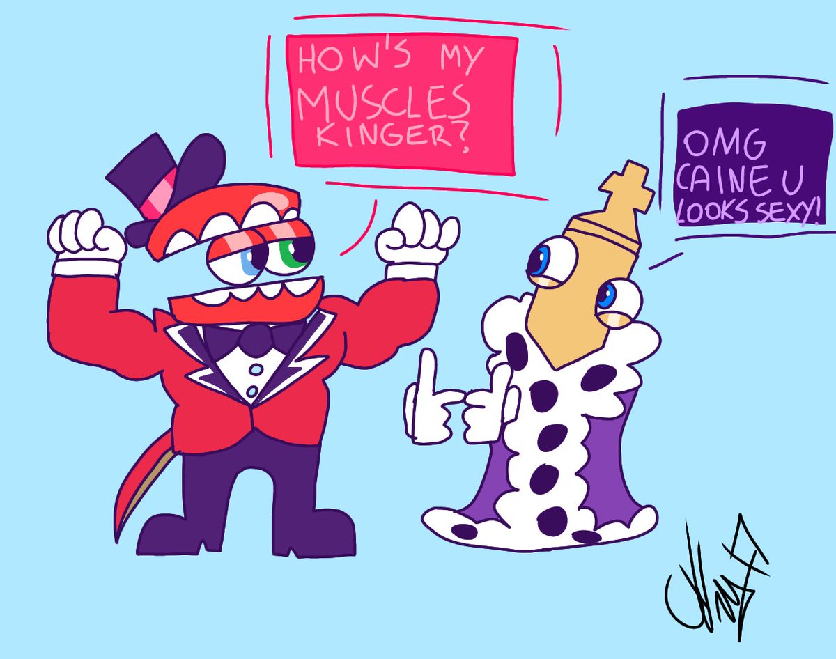 NelDaArtdork's tweet photo. #royaltooth moment 

#cainexkinger #cainetadc #kingertadc #tadcship #tadcfanart https://t.co/zukea110IS