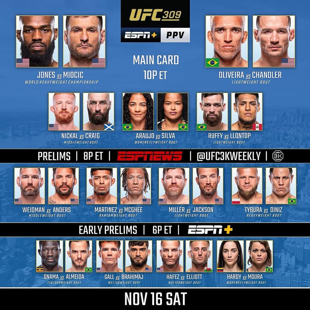 ClubDeLasMMA's tweet photo. El sábado tenemos el #UFC309 en el mítico Madison Square Garden 🗽

Comienzo del evento:
🇳🇮🇸🇻🇨🇷🇲🇽🇬🇹🇭🇳: 5pm
🇪🇨🇨🇴🇵🇪🇵🇦: 6pm
🇻🇪🇨🇺🇵🇷🇧🇴🇩🇴: 7pm
🇦🇷🇺🇾🇨🇱🇵🇾🇧🇷: 8pm
🇪🇸: 00hs Dom

Estelares 4hs más tarde ⏰ https://t.co/M3XAAtCWaN