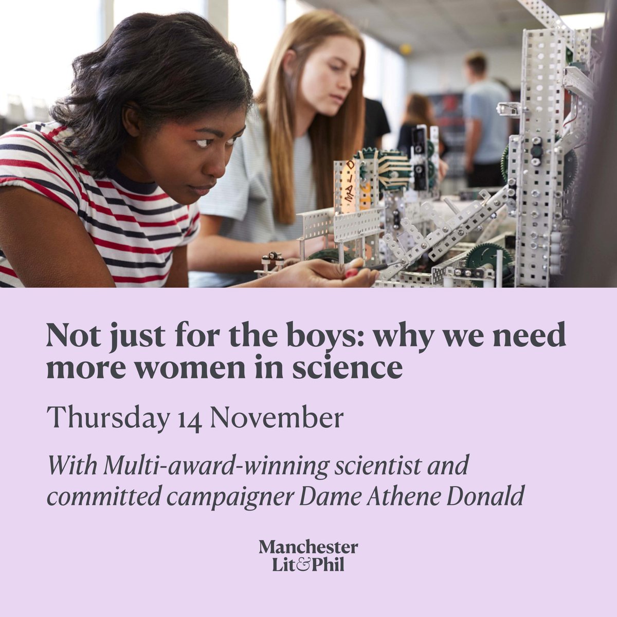 The Manchester Lit & Phil (@manlitphil) on Twitter photo What would be the main gains for society in having more equal representation of gender (and diversity in general) across #STEM careers?
Don't miss our event this week with <a href="/AtheneDonald/">Athene Donald</a>
🗓️Thurs 14 Nov, 7pm
📍<a href="/FriendsMtgHouse/">Friends' Meeting House Manchester</a> Manchester
BOOK: bit.ly/3Yr3hwV What would be the main gains for society in having more equal representation of gender (and diversity in general) across #STEM careers?
Don't miss our event this week with <a href="/AtheneDonald/">Athene Donald</a>
🗓️Thurs 14 Nov, 7pm
📍<a href="/FriendsMtgHouse/">Friends' Meeting House Manchester</a> Manchester
BOOK: bit.ly/3Yr3hwV