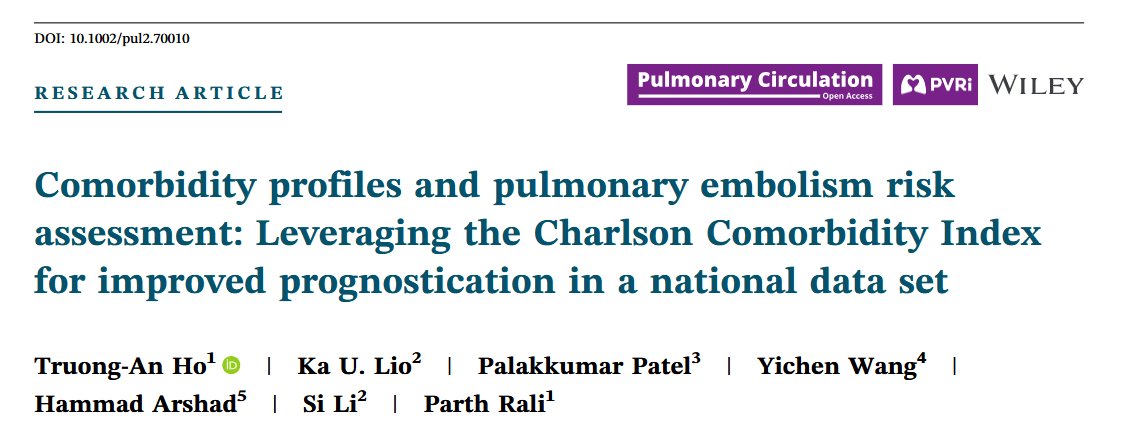 Tru_Ho's tweet image. Exploring the impact of comorbidities on patients with PE in Pulmonary Circulation - Analysis of a national database of 561k patients showed up to 5.4 fold increase in mortality in high comorbidity groups
doi.org/10.1002/pul2.7…
@ParthRali @PVRI @PulmCirc @TemplePCCM
