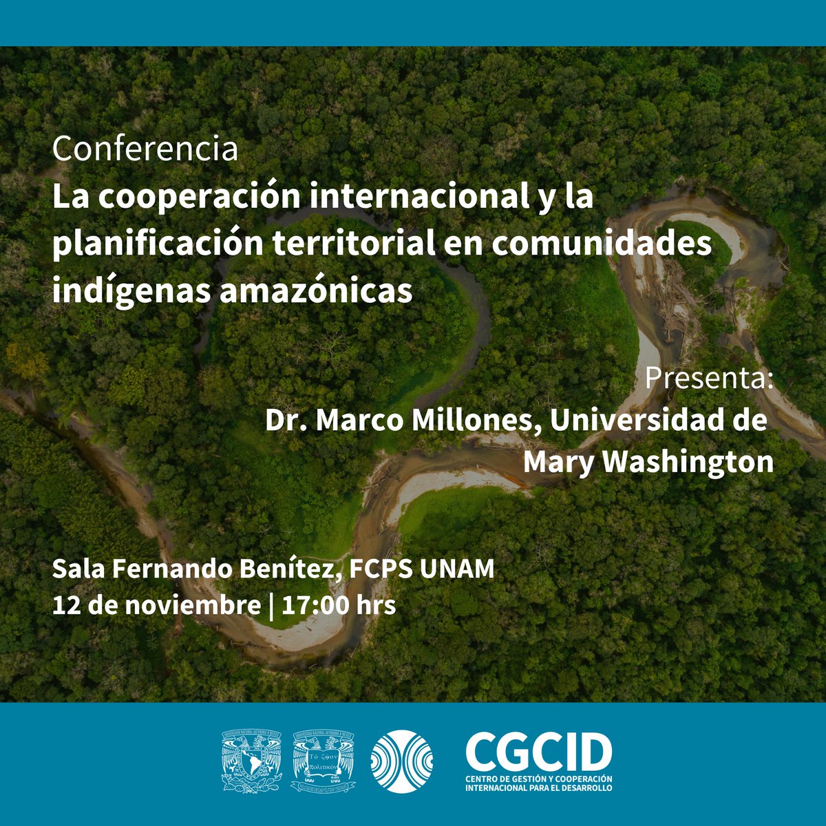 Mañana tendremos en la <a href="/UNAM_FCPyS/">FCPyS-UNAM</a> la conferencia del Dr. Marco Millones, quien abordará la evaluación en la cooperación internacional desde un enfoque territorial, a partir de la experiencia de dos proyectos instrumentados en Perú

<a href="/cri_fcpys/">Centro de Relaciones Internacionales</a>