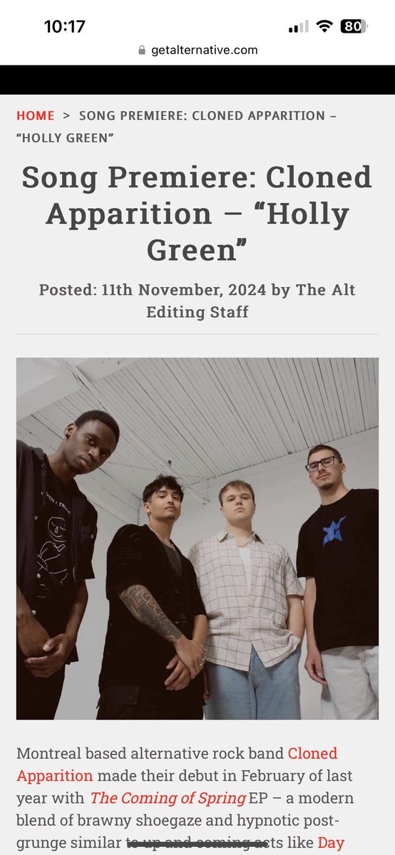 Our new single “Holly Green” is out tonight at midnight through Static Era Records. It’ll be the first single off our upcoming LP due next year. You can stream it right now exclusively on <a href="/GetAlternative/">The Alternative</a>