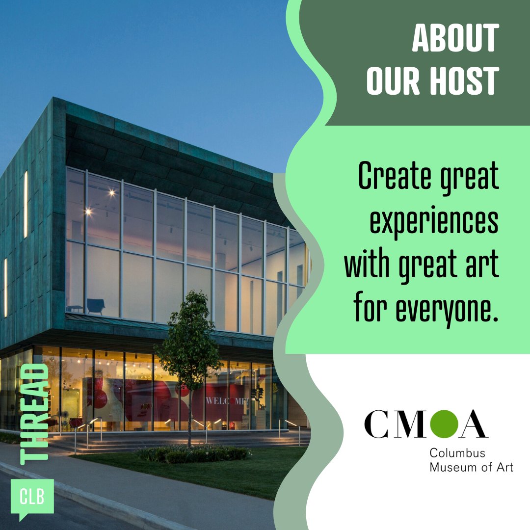 Our host venue for this month is the Columbus Museum of Art! Don't forget to register for our event this Friday. Doors open at 8:30 am, speaker at 9:00 am. Parking will be available in the main museum lot and the exit gate will be open until 10:15 am.