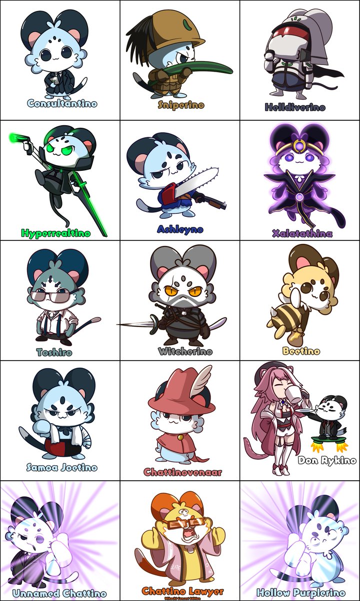 #RaorArt #CHATTTINO 

Aaaaaaand Chattini OCs for Chattini Day November is up and ready to go!

Still accepting Ko-Fi mascot requests, they'll just be pushed to December's Chattini Day~ 