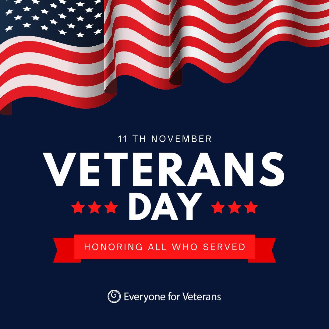 everyoneforvets's tweet photo. Today, we pause as a nation to honor our veterans' incredible service and sacrifice. Every day is an opportunity to uplift and support those who have given so much for our freedom. Thank you to all who have served—today and every day, we honor you.

#VeteransDay #E4V https://t.co/TISnlWbl0b