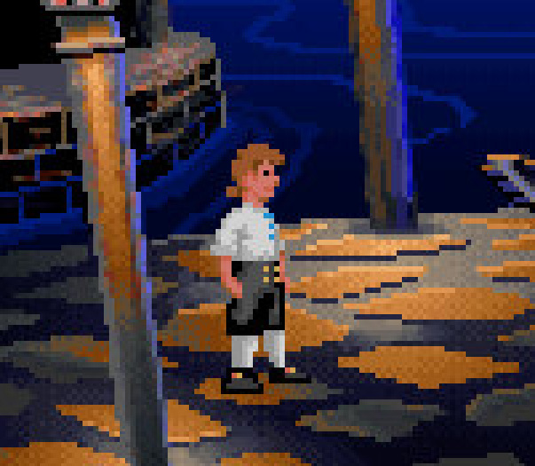 blackhawkadvent's tweet photo. Much has been written in retro literature about the creation of the classic Monkey Island, for example “On Stranger Tides”. Although little or nothing about its inspiration in the 1951 film “Double Crossbones”. Here we see Dave/Guybrush, determined to become a pirate. Thread 👇 https://t.co/Uc3vuIFycB