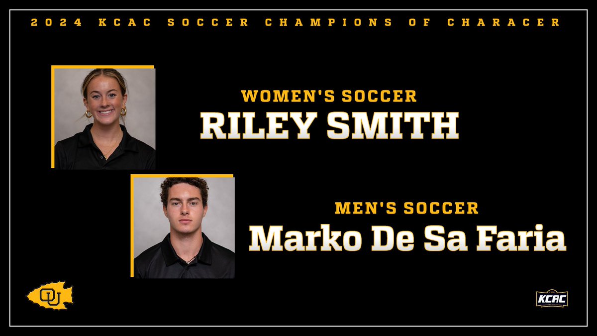 BravesAthletics's tweet photo. Riley Smith @ottawawomensoc and Marko De Sa Faria @OttawaMSoccer were named @kcacsports Champions of Character. Congratulations Riley and Marko!! #BraveNation https://t.co/TgfraEuycu