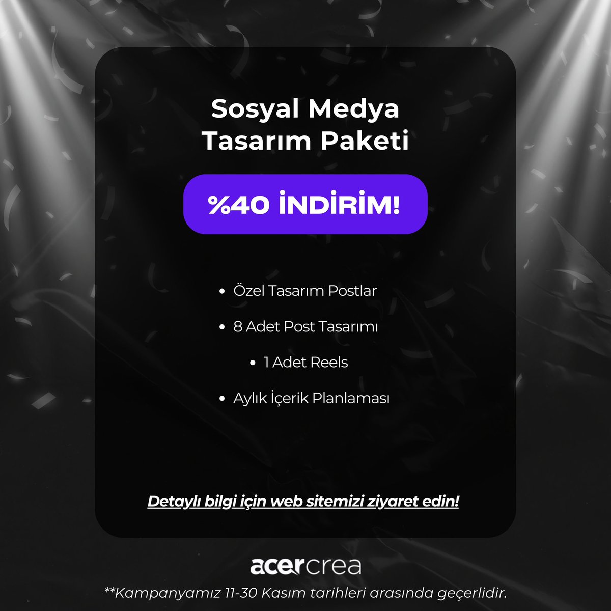Sosyal medya paketlerimiz ile müşterilerinizin gözünde her zaman önde olun! 🚀

Efsane Acente Kampanyamızın Sosyal Medya Tasarım Paketi ile sigorta acenteniz için etkileyici bir sosyal medya varlığı oluşturun.

👉 acercrea.com/efsane-acente-…