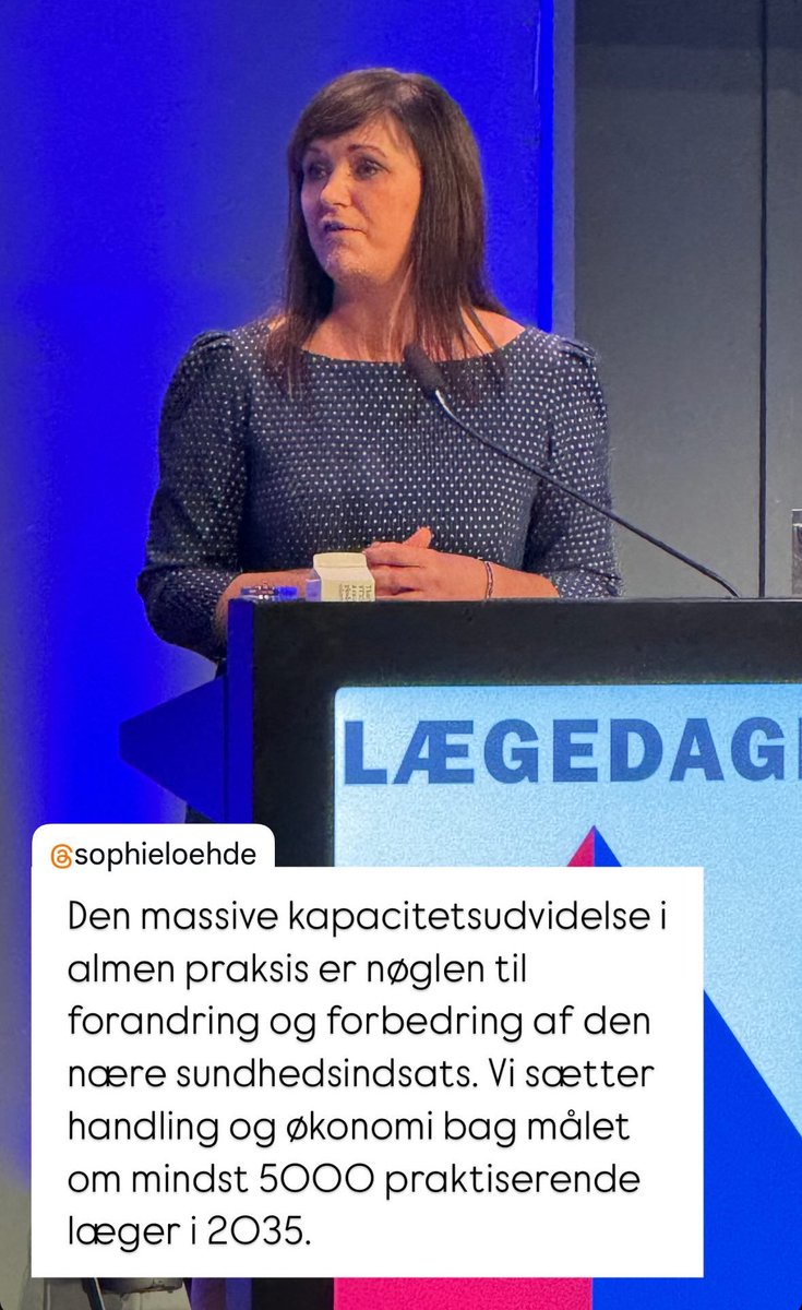 “Den massive kapacitetsudvidelse i almen praksis er nøglen til forandring og forbedring af den nære sundhedsindsats.  Vi sætter handling og økonomi bag målet om mindst 5000 praktiserende læger i 2035” understreger <a href="/sophieloehde/">Sophie Løhde</a> til lægedage. 

<a href="/Plolaeger/">PLO</a> <a href="/DSAM_dk/">Dansk Selskab for Almen Medicin</a> <a href="/DKsundhed/">Indenrigs- og Sundhedsministeriet</a>