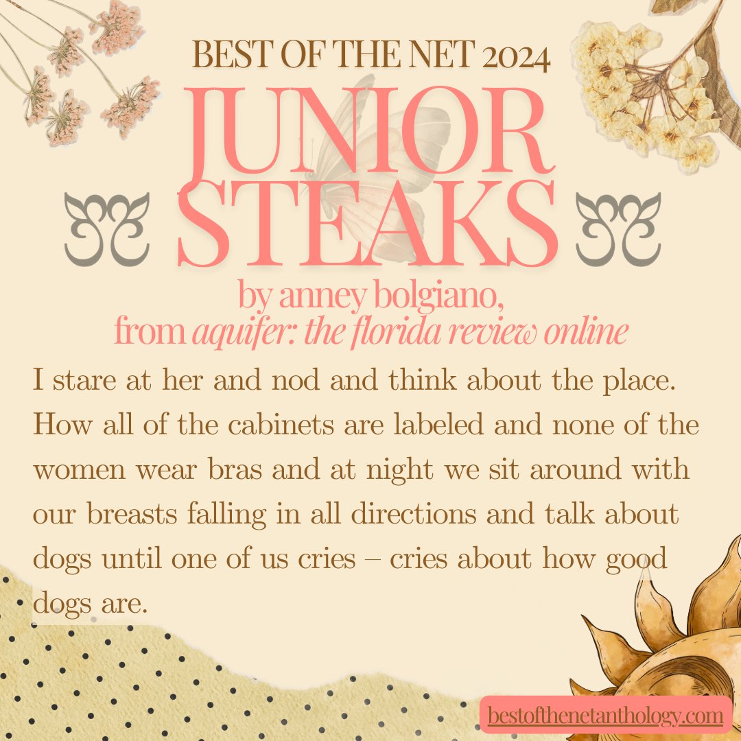 SundressPub's tweet photo. "...at night we sit around with our breasts falling in all directions and talk about dogs until one of us cries – cries about how good dogs are."

—Anney Bolgiano
#BestOfTheNet
https://t.co/KFfsXxObXA https://t.co/JcFXyt5x9a
