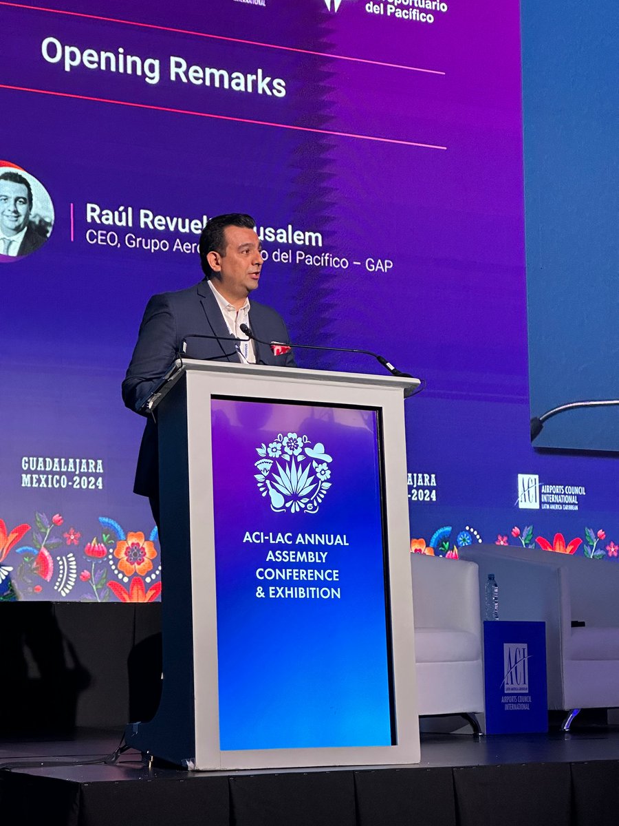 Raúl Revuelta, CEO Aeropuertos GAP, da la bienvenida a los asistentes de la Asamblea Anual  <a href="/ACI_LAC/">ACI-LAC</a>. "GAP está  orgulloso de reunir a expertos en la industria para transmitir y buscar las mejores prácticas encaminadas a la profesionalización de la industria aérea".  #ACILAC2024