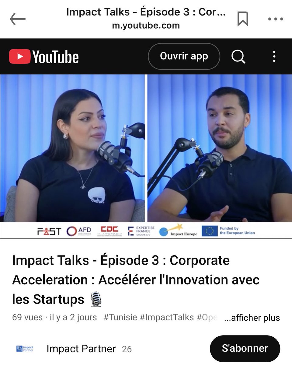afefboulares's tweet photo. ✨C’était un grand plaisir de partager comment notre accélérateur de #startups d’#orangetunisie soutient les SU 🇹🇳 #orangefabtn #ImpactTalks #OpenInnovation #orangedigitalcenter 🙏 Un grand merci à #impactpartner & Khoubaib pour cet échange
👉 https://t.co/I9AlPHNoUy https://t.co/Sw4YegdSks