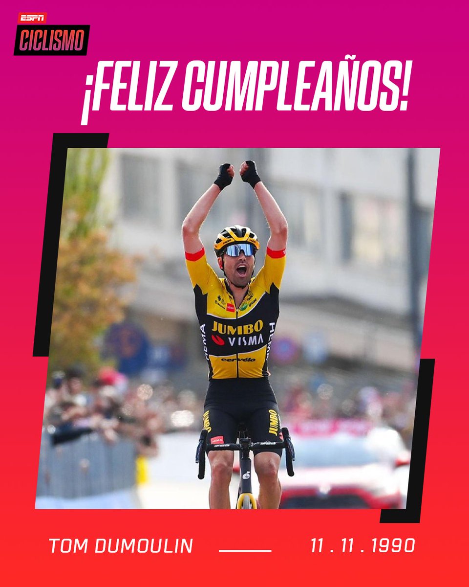 ESPNCiclismo's tweet photo. ¡El ganador del #GiroDeItalia en 2017 está de festejo! 😍

🎂 Tom #Dumoulin cumple 34 años y le deseamos un feliz aniversario. https://t.co/FtG8oJirmx