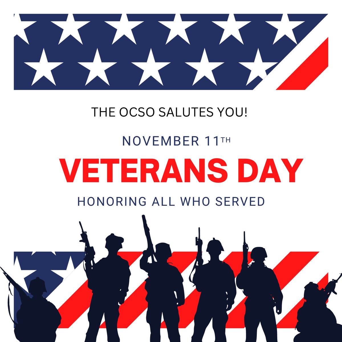 OCSOALERTS's tweet photo. We've said it before and we'll say it again - EVERY DAY IS VETERAN'S DAY IN OKALOOSA COUNTY!
A special thank you as well to all our military veterans who now serve at the Okaloosa County Sheriff's Office to keep our community safe! #weseeyou #VeteransDay #USA #AmericatheBrave https://t.co/TJKttWtboV