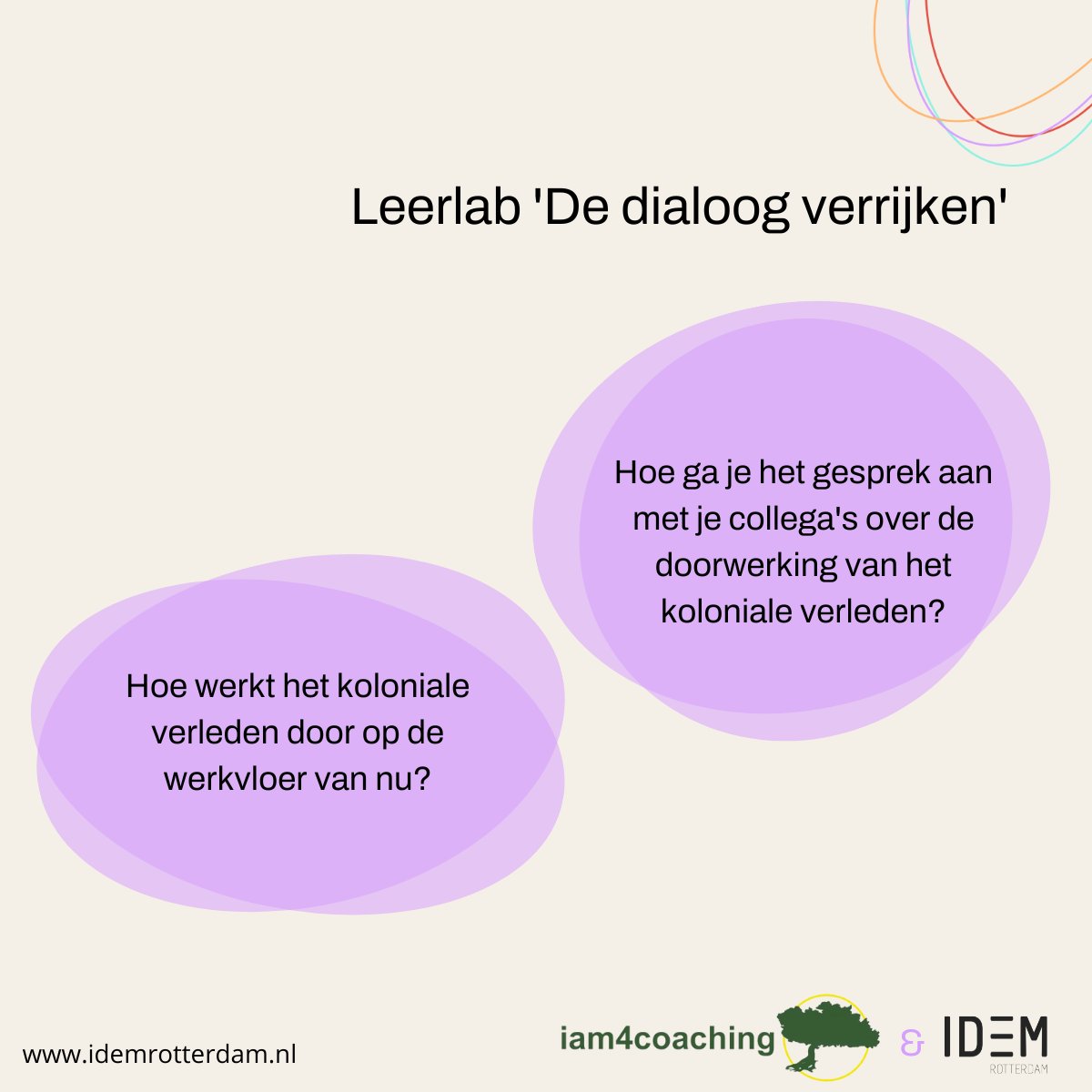 🌍 Hoe werkt jouw identiteit door op de werkvloer? In deze workshop van Ilka Maria (iam4coaching) praten we over inclusie en het koloniale verleden van Rotterdam. 
📅 Meld je nu aan voor 26 november: loom.ly/J0D7W_U
#IDEMRotterdam #Inclusie
