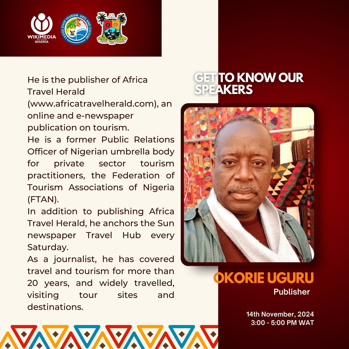 As we count down to the Wiki Imagine Lagos Webinar &amp; Writing Contest, we’re excited to spotlight some of our distinguished panelists who will share their insights and expertise on our topic of the day: “Documenting Lagos: Role of Journalism in Tourism and Cultural Preservation.”