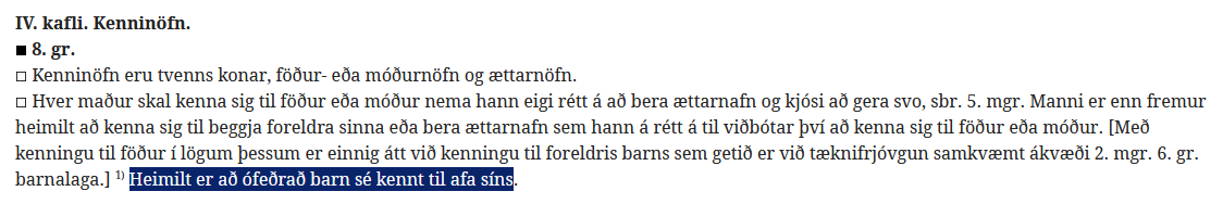 erlendur's tweet photo. @Bjarni_Ben Tillagan snerist nú bara um það að breyta þessu þannig að heimilt væri að kenna við afa eða ömmu, en ekki bara við afa eins og nú er. Hvað hefur þú á móti íslenskum ömmum? https://t.co/Z7b396lKb0