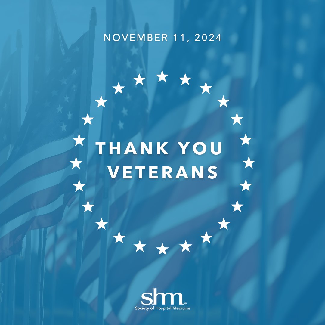 Today, we honor and recognize the bravery and sacrifices of our veterans. Thank you for your service and we appreciate you today and every day. #VeteransDay 

Tag a veteran you want to celebrate/recognize.
Stay tuned—throughout the week, we will be highlighting VA hospitalists!