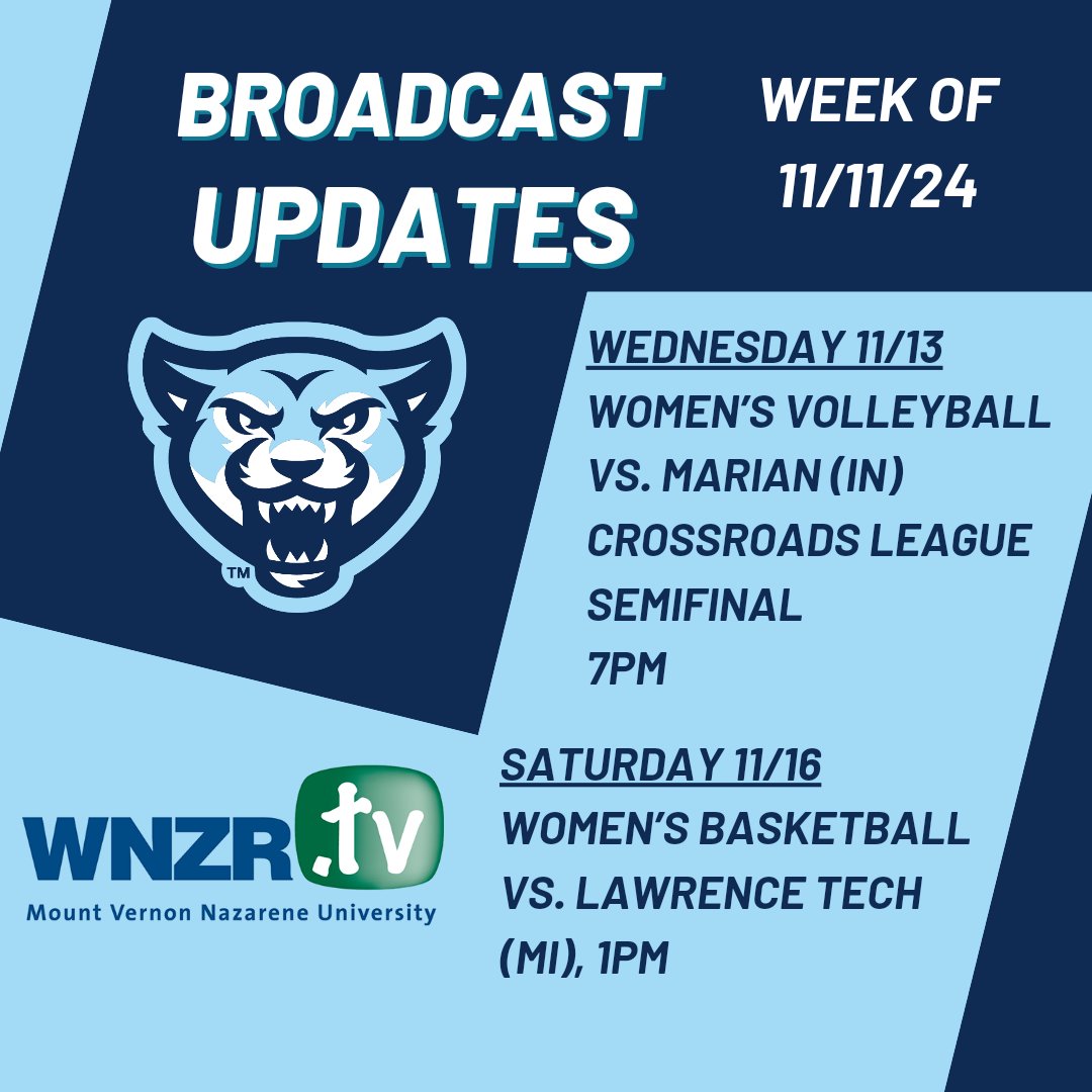 Voice of the Cougars (@wnzr_sports) on Twitter photo The postseason continues for <a href="/mvnu_volleyball/">MVNU Women's Volleyball</a> and <a href="/mvnuWBB/">MVNU Women's Basketball</a> is back at home Saturday! See you online or in person at Ariel Arena! <a href="/MVNU_Cougars/">MVNU Athletics</a> <a href="/WNZR_FM/">WNZR 90.9 FM</a> The postseason continues for <a href="/mvnu_volleyball/">MVNU Women's Volleyball</a> and <a href="/mvnuWBB/">MVNU Women's Basketball</a> is back at home Saturday! See you online or in person at Ariel Arena! <a href="/MVNU_Cougars/">MVNU Athletics</a> <a href="/WNZR_FM/">WNZR 90.9 FM</a>
