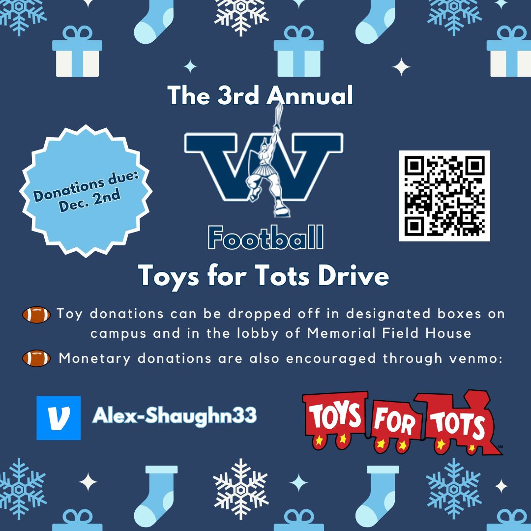 Alex Shaughnessy ✞ (@ashau33) on Twitter photo I’m proud to announce that the 3rd annual Westminster Football Toys For Tots drive has already begun! Please donate today to help a local child in need to have the Christmas they deserve! <a href="/ToysForTots_USA/">Toys for Tots</a> <a href="/WCtitansFB/">Westminster Football</a> <a href="/WC_Titans/">Westminster Titans</a> I’m proud to announce that the 3rd annual Westminster Football Toys For Tots drive has already begun! Please donate today to help a local child in need to have the Christmas they deserve! <a href="/ToysForTots_USA/">Toys for Tots</a> <a href="/WCtitansFB/">Westminster Football</a> <a href="/WC_Titans/">Westminster Titans</a>