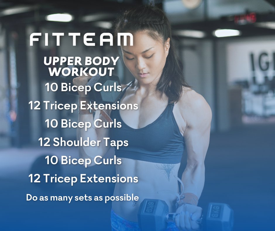 fitteamglobal's tweet image. Arm day is here! 💪 Bicep curls and tricep extensions to strengthen those upper arms. Let’s build those muscles one rep at a time! #fitteam #UpperBodyWorkout #ArmDay