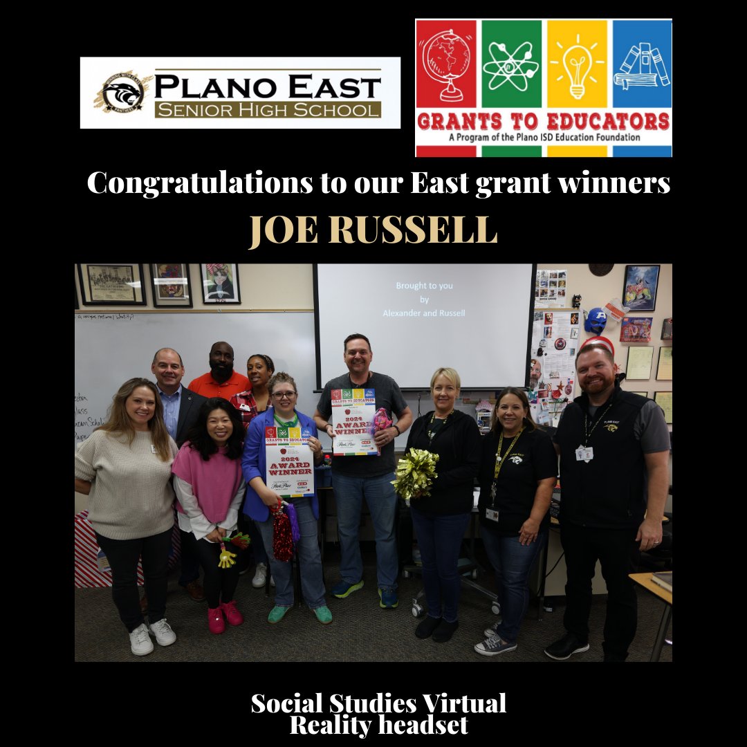 EastPanthers1's tweet image. Congratulations to all of our Plano East Staff that won Plano ISD Education Foundation grants. Thank you for all that you do for our students. #PoweredbyLearning