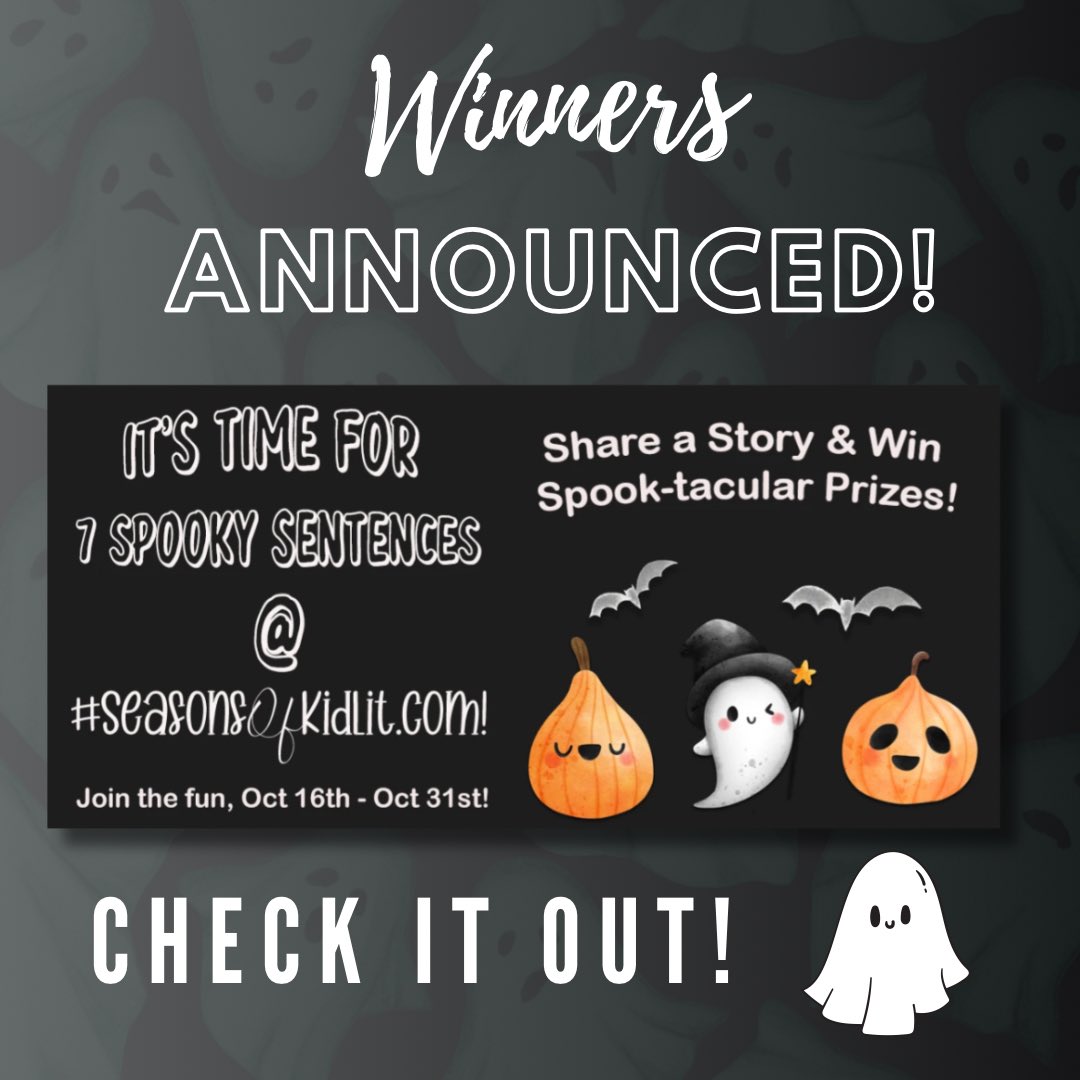It’s official! The #7SpookySentences results have been announced! What did your story rate? Are you a winner? Head on over to the link below and check it out! 🖤🎃 

seasonsofkidlit.com/post/it-s-time…