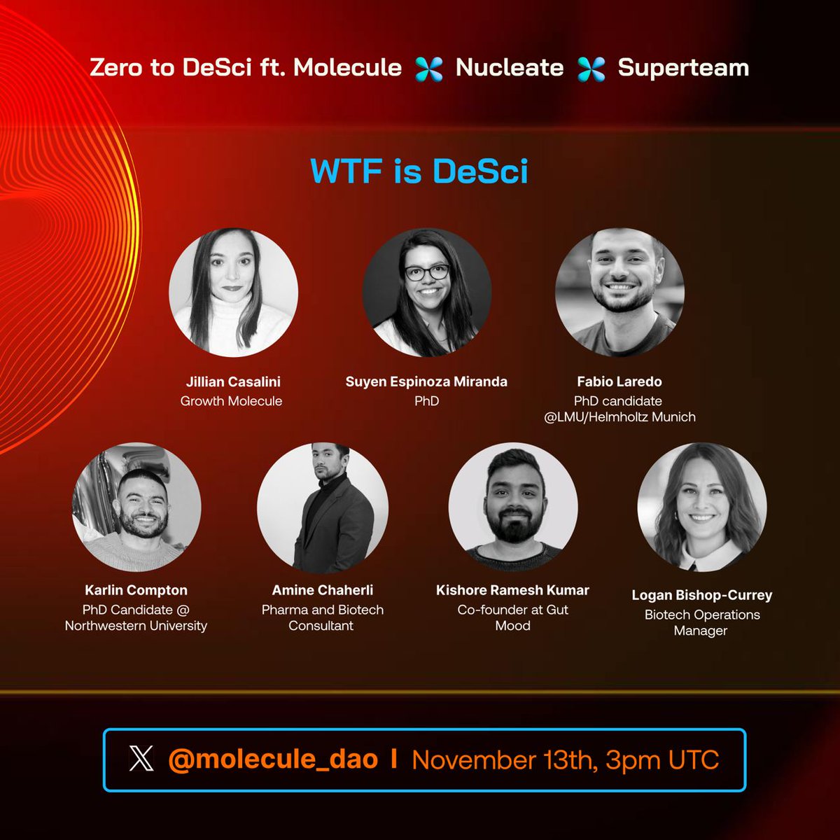 Molecule_sci's tweet photo. For everyone new wondering, "WTF is DeSci?"—this is for you!

Join @Molecule_dao & @SuperteamDE this Wednesday as we speak with @NucleateHQ fellows, covering:

🔹 What it's like to onboard into web3
🔹 Collaborating with Molecule
🔹 The impact of DeSci
And more!

Set your reminders:
https://t.co/6YWar6JWtd