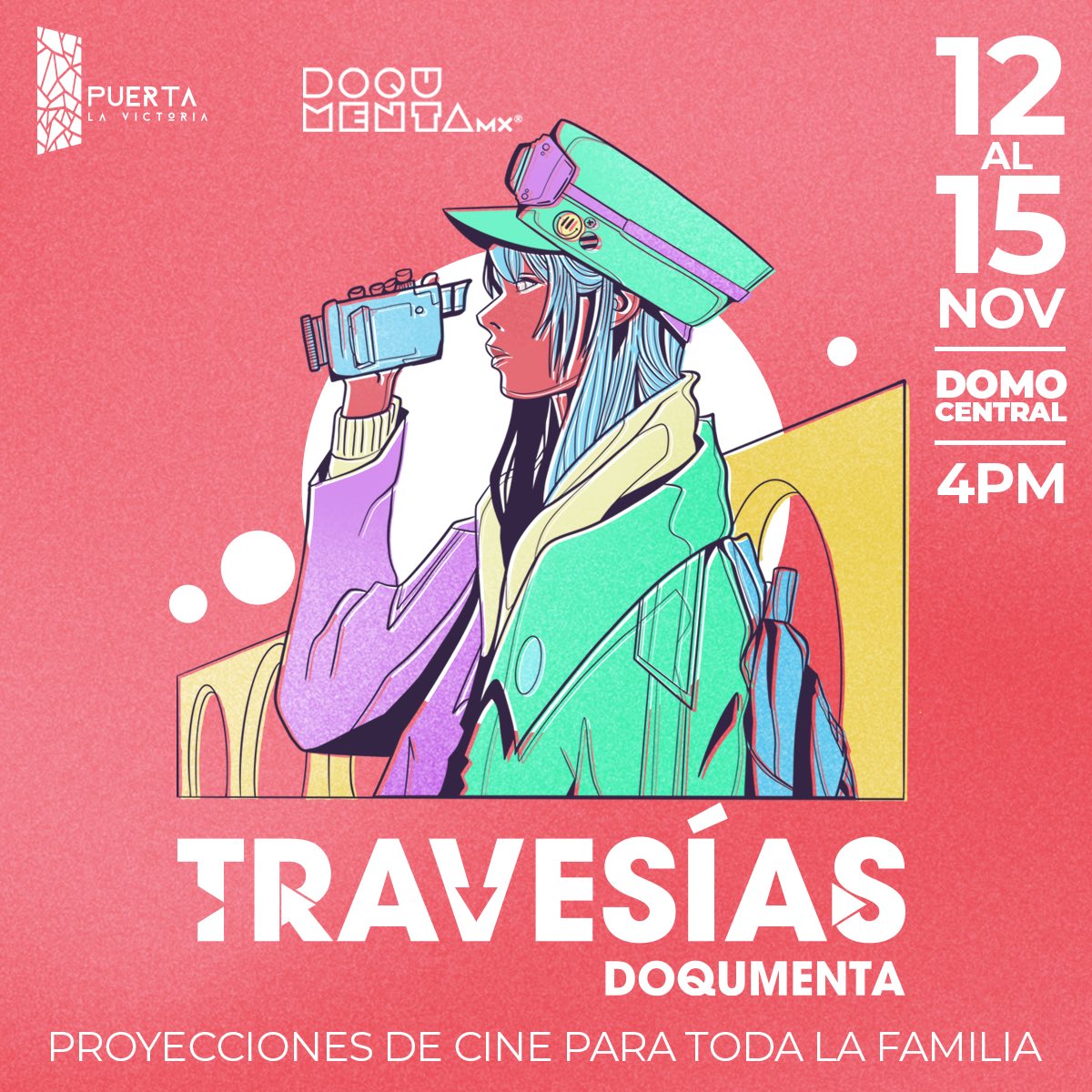 🎬 ¡#TravesíasDOQUMENTA llega a Puerta La Victoria! 🎬

Del 12 al 15 de noviembre, lxs esperamos en el Domo Central a las 4 PM para disfrutar de las proyecciones de historias únicas.🍿✨