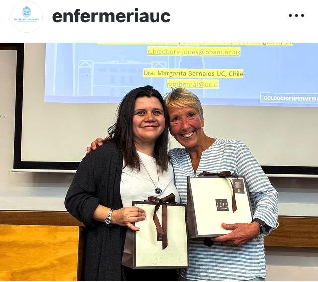 Our very own Caroline Bradbury-Jones in Chile, running a writing workshop in English and Spanish for nurses from Latin America with Dr Margarita Bernales!