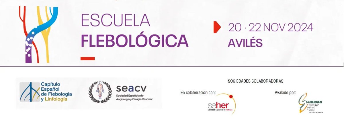 Sociedad Española de Heridas SEHER (@seheridas) on Twitter photo Recuerda que la SEHER, en colaboración con el Capítulo de Flebología de la Sociedad Española de Cirugía Vascular <a href="/FlebologiaSEACV/">Capítulo Español de Flebología y Linfología</a> estará presente en la próxima Escuela Flebológica!
¡Nos vemos la próxima semana en Avilés!
Os esperamos🫱🏻🫲🏼
capitulodeflebologia.org/escuela-flebol… Recuerda que la SEHER, en colaboración con el Capítulo de Flebología de la Sociedad Española de Cirugía Vascular <a href="/FlebologiaSEACV/">Capítulo Español de Flebología y Linfología</a> estará presente en la próxima Escuela Flebológica!
¡Nos vemos la próxima semana en Avilés!
Os esperamos🫱🏻🫲🏼
capitulodeflebologia.org/escuela-flebol…