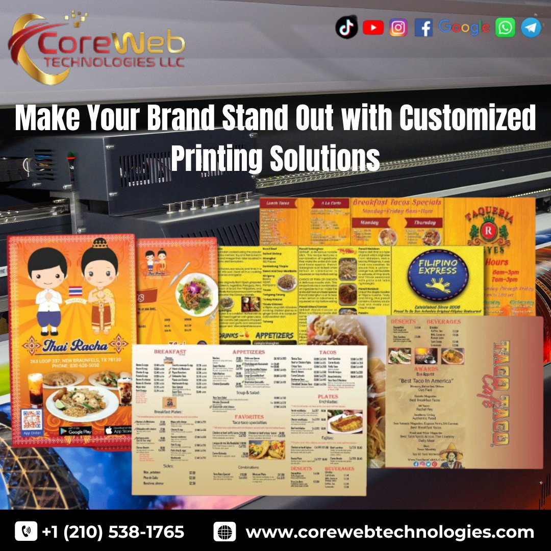 YoMeLlamoIsidro's tweet image. "Make Your Brand Stand Out with Customized Printing Solutions!"

"Ready to elevate your brand’s image? Contact us at +1 (210) 538-1765 or visit corewebtechnologies.com to explore our customized printing options!"

#CustomPrinting 🖨️ #BrandIdentity #StandOutDesign 🎨 #CoreWebTech