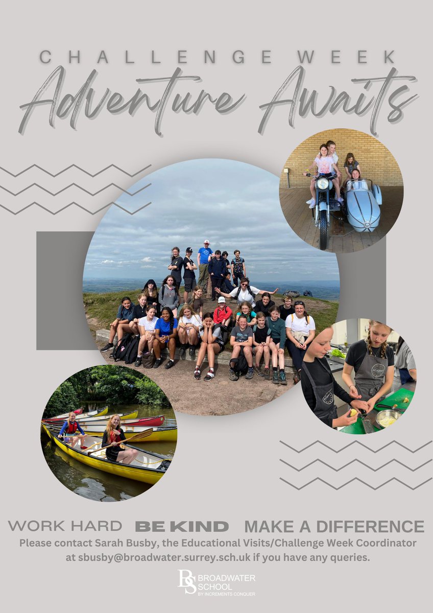 Broadwater School News (@broadwaternews) on Twitter photo We have officially launched our Challenge Week 2025 programme of trips and activities.
πππππππππππππ
Parents, please check your inboxes for important registration information!
<a href="/GreenshawTrust/">Greenshaw Learning Trust</a> #challengeweek #workhard #bekind #makeadifference
#adventureawaits. We have officially launched our Challenge Week 2025 programme of trips and activities.
πππππππππππππ
Parents, please check your inboxes for important registration information!
<a href="/GreenshawTrust/">Greenshaw Learning Trust</a> #challengeweek #workhard #bekind #makeadifference
#adventureawaits.