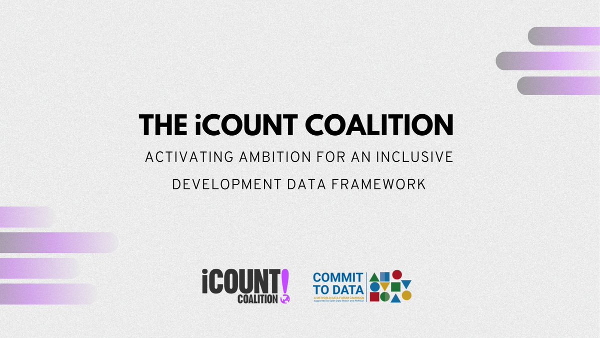 Launching the iCount Coalition 📊🌏

#iCount is a coalition of inclusive data
champions.

Read about our mission to ensure global
development data are informed by inclusive,
intersectional and human rights-based principles: equalityinsights.org/what-we-do/ico…

#UNDataForum #Commit2Data