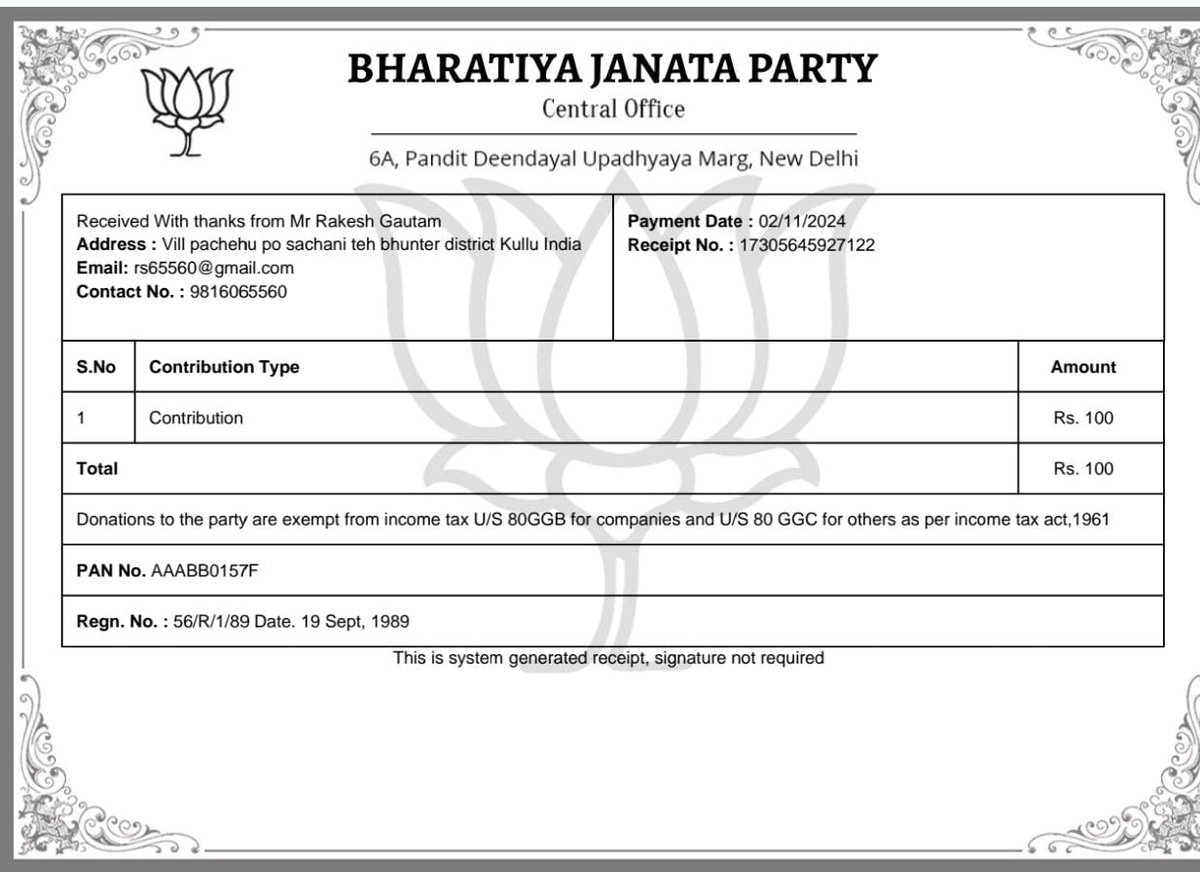 Gautam_rsg's tweet photo. #बढ़_रहा_परिवार…#भाजपा_है_तो_भरोसा_है
देश के यशस्वी मा. प्रधानमंत्री श्री Narendra Modi जी द्वारा शुभारंभ किए गए "#सक्रिय_सदस्यता_अभियान" के अन्तर्गत मैंने भी सक्रिय सदस्य के लिए शुल्क जमा कर पुनः सदस्य्ता ग्रहण की...
#BJPSadasyata2024
#ActiveMember #active https://t.co/ItacChuVHg