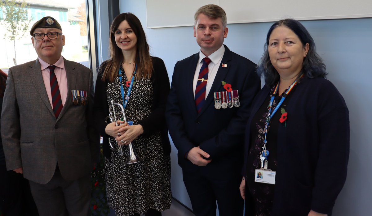 Staff and patients fell silent as Armistice Day was observed across CPFT.

The Trust's Armed Forces Network organised remembrance events at the Cavell Centre in Peterborough and the Resource Centre at Fulbourn, Hospital, Cambridge.

🔗 cpft.nhs.uk/news/armistice…

#NHSVeteranAware
