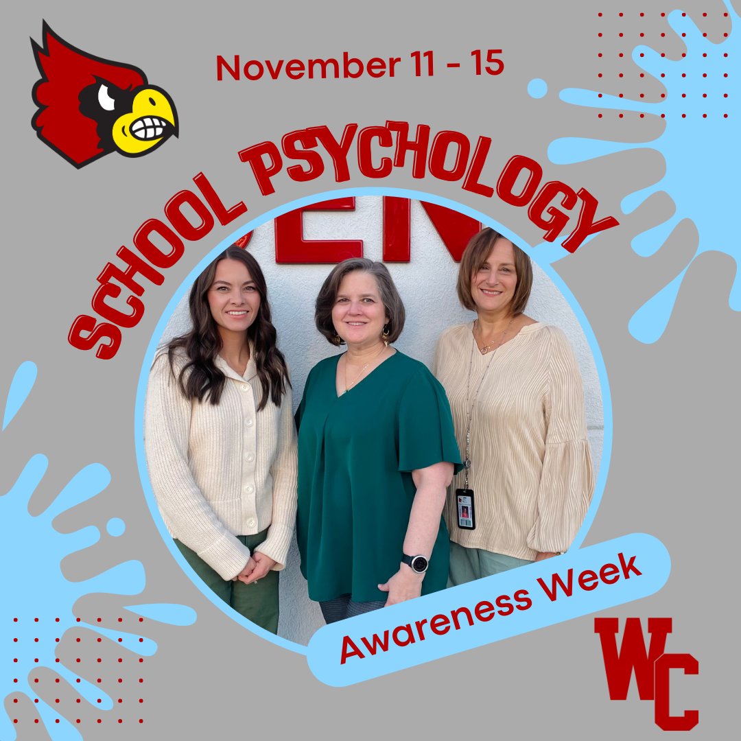 November 11-15 is School Psychology Awareness Wk, &amp; we’re shining a spotlight on the incredible work our WCSD School Psychological Examiners do to support our students. Their expertise helps to ensure that every student has the tools they need to succeed.