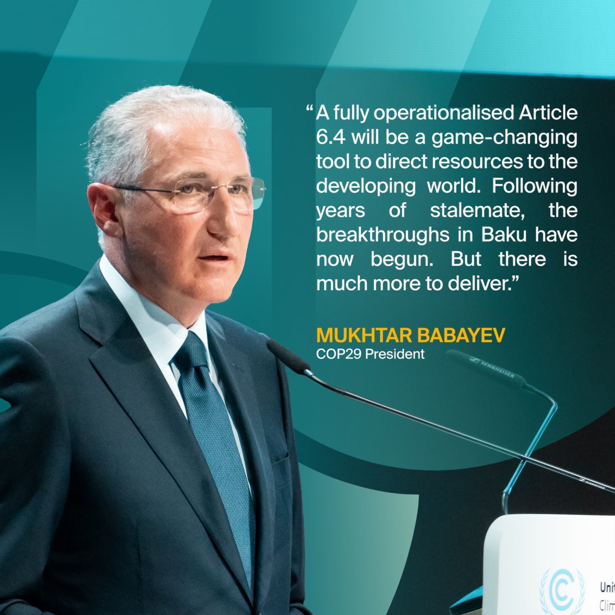 A breakthrough announcement on the first day of #COP29: Parties have reached a consensus on standards for the creation of carbon credits under Article 6.4 of the Paris Agreement. Fully operationalising Article 6 is a key priority for the COP29 Presidency and this is an essential