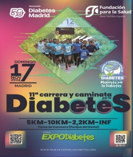 Este domingo 17 de noviembre nos vemos en la 11° carrera y caminata por la Diabetes. <a href="/funsaludnn/">Fundación para la Salud Novo Nordisk España</a>