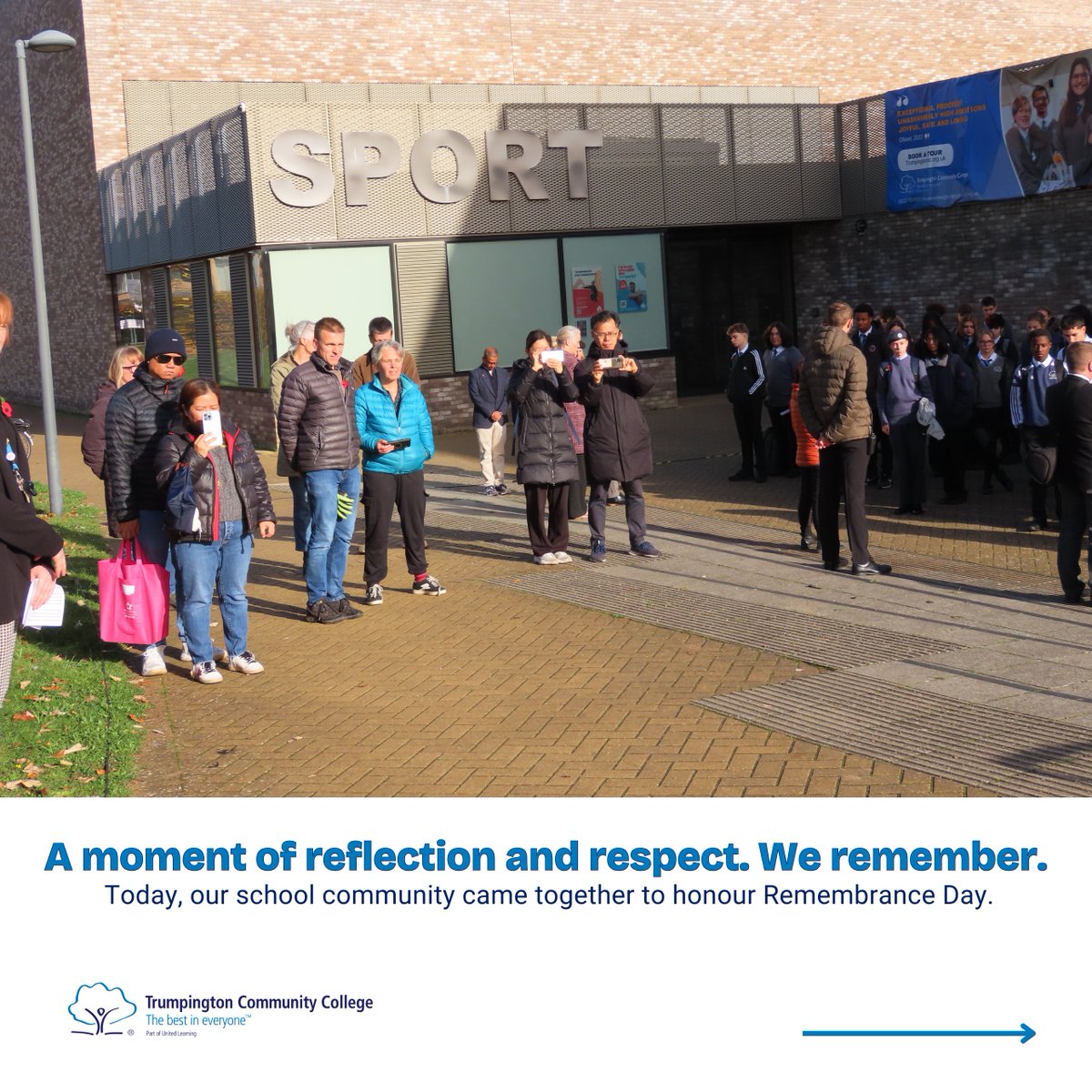 TrumpingtonCC's tweet photo. Our school marked Remembrance Day with readings, music, and a moment of silence to honour those who have suffered and sacrificed in conflict. https://t.co/T0zPdl4M2d