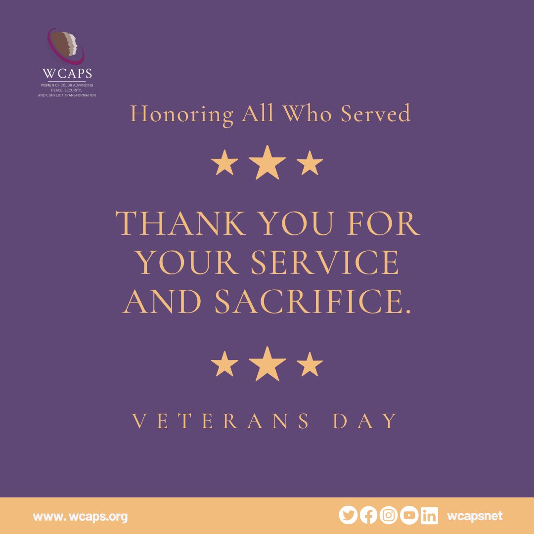 WCAPSnet's tweet image. Today, we honor and express deep gratitude for our veterans' sacrifices and courage. At WCAPS, we recognize their contributions to peace and security and salute those who continue to champion justice, equity, and stability in their post-service journeys.
#WCAPS #VeteransDay